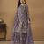 majestic purple embroidered net semi-stitched sharara salwar suit