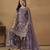 majestic purple embroidered net semi-stitched sharara salwar suit