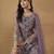 majestic purple embroidered net semi-stitched sharara salwar suit