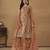 rust orange embroidered net sharara salwar suit