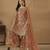 rust orange embroidered net sharara salwar suit