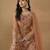 rust orange embroidered net sharara salwar suit