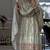 White silk blend readymade anarkali suit with embroidery & sequence work