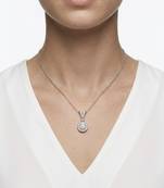 925 Sterling Silver Halo Solitaire CZ Pendant Necklace Set for Women