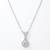 925 Sterling Silver Halo Solitaire CZ Pendant Necklace Set for Women