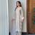 Cream Color Embroidery Work Silk Blend Salwar Suit