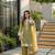Olive Color Embroidery Work Silk Blend Salwar Suit