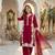 Red Color Embroidery Work Silk Blend Salwar Suit