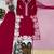 Red Color Embroidery Work Silk Blend Salwar Suit