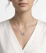 925 Sterling Silver Cubic Zirconia Open Heart  Lock Pendant Necklace Set for Women