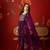 Wine embroidered roman anarkali kurta pant & banarasi jacquard dupatta set