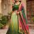 Olive Green color sequins thread work Chinon silk blend lehnga Choli Set
