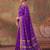 Purple soft silk blend printed work saree with blouse