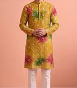 Men rangoli beads & thread work kurta set