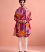 Men rangoli beads & thread work kurta set