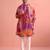 Men rangoli beads & thread work kurta set