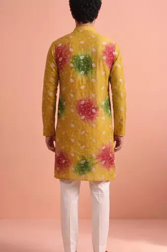 Men rangoli beads & thread work kurta set