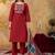  maroon  cotton straight kurti suit set with printed dupatta