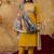 Premium mustard dhabu cotton straight kurti suit set with printed dupatta