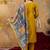 Premium mustard dhabu cotton straight kurti suit set with printed dupatta