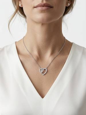 925 Sterling Silver Tree of Life CZ Heart Pendant Necklace for Women 1