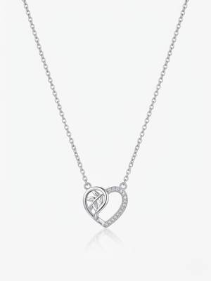 925 Sterling Silver Tree of Life CZ Heart Pendant Necklace for Women 2