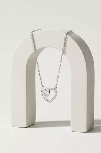 925 Sterling Silver Tree of Life CZ Heart Pendant Necklace for Women