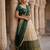 Beautiful South Indian Style Semi-Stitched Half Saree with Embroidery Work Blouse and Dupatta for Women