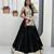 Women Black Traditional Gujarati Gamthi Embroidered Chaniya Choli Set