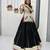 Women Black Traditional Gujarati Gamthi Embroidered Chaniya Choli Set