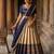 Beautiful South Indian Style Semi-Stitched Half Saree with Embroidery Work Blouse and Dupatta for Women