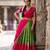 Beautiful South Indian Style Semi-Stitched Half Saree with Embroidery Work Blouse and Dupatta for Women