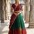 Beautiful South Indian Style Semi-Stitched Half Saree with Embroidery Work Blouse and Dupatta for Women
