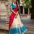 Beautiful South Indian Style Semi-Stitched Half Saree with Embroidery Work Blouse and Dupatta for Women