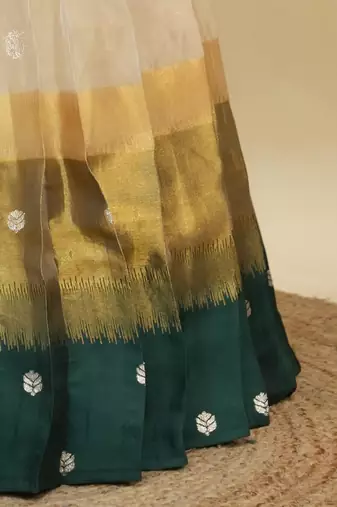Beautiful South Indian Style Semi-Stitched Half Saree with  Blouse and Hand Work Dupatta for Women