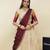 Beautiful South Indian Style Semi-Stitched Half Saree with  Blouse and Hand Work Dupatta for Women