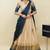 Beautiful South Indian Style Semi-Stitched Half Saree with  Blouse and Hand Work Dupatta for Women