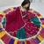Women's Multicolor Navratri Chaniya Choli Set with Embroidered Patchwork Lehenga & Magenta Dupatta
