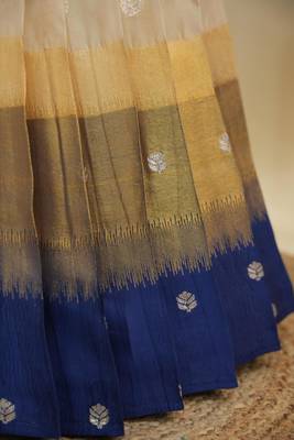 Beautiful South Indian Style Semi-Stitched Half Saree with  Blouse and Hand Work Dupatta for Women 4