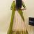 Beautiful South Indian Style Semi-Stitched Half Saree with  Blouse and Hand Work Dupatta for Women