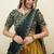 Beautiful South Indian Style Semi-Stitched Half Saree with Embroidery Work Blouse and Dupatta for Women