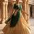 Beautiful South Indian Style Semi-stitched Half Saree with Embroidery Work Blouse and Dupatta for Women
