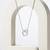 925 Sterling Silver Double CZ Open  Heart Pendant Necklace Set  for Women