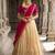 Beautiful South Indian Style Semi-stitched Half Saree with Embroidery Work Blouse and Dupatta for Women