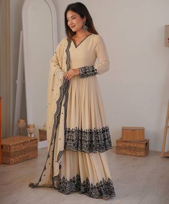 Designer anarkali suit dupatta for women 1