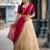 Beautiful South Indian Style Semi-stitched Half Saree with Embroidery Work Blouse and Dupatta for Women