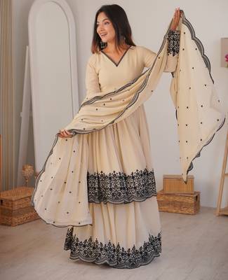 Designer anarkali suit dupatta for women 2