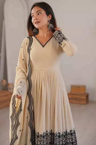 Designer anarkali suit dupatta for women