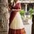 Beautiful South Indian Style Semi-Stitched Half Saree with Blouse and Dupatta for Women