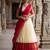 Beautiful South Indian Style Semi-Stitched Half Saree with Blouse and Dupatta for Women